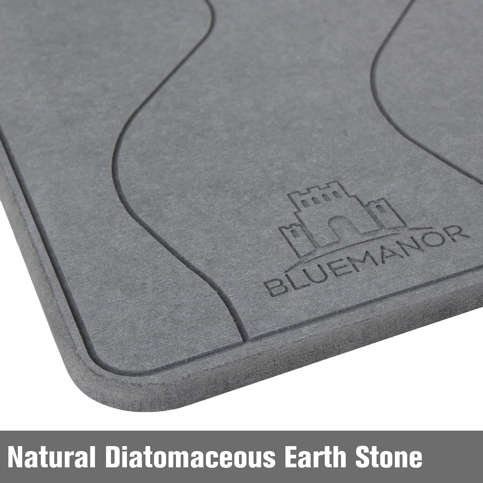BLUEMANOR Stone Bath Mat, Ultra Absorbent Non-Slip Earth Bath Mat, Qui
